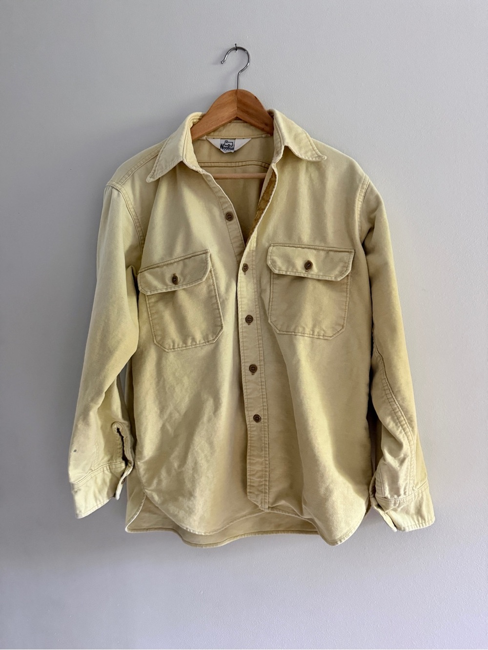 Woolrich Men's Casual Button-Front Workshirt Jacket in Light Yellow